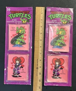 18 ADESIVI/CARTE VINTAGE 1990 Teenage Mutant Ninja Turtles San Valentino TMNT - Foto 1 di 8