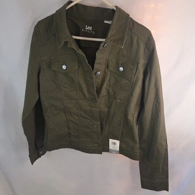 Lee Riders Indigo Cotton Denim Jean Jacket Army Dill Green Women’s L Classic - Image 1 of 4