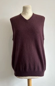 M&S Autograph Weste 100% Kaschmir Herren Medium Tank Ärmellos Maulbeerstrick - Bild 1 von 7