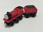 Thomas The Train & Friends Wooden Railway Engine #5 James & Tender Red VVJ00