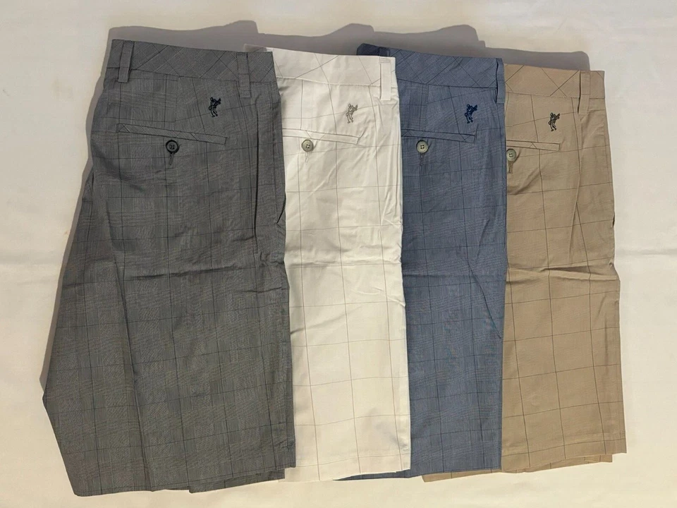 NEW MEN’S ASHWORTH GOLF GLEN PLAID FLAT FRONT SHORT, SIZE 32, PICK A COLOR - Image 1 of 1