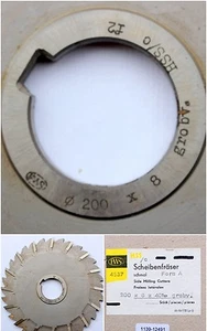 Scheibenfräser Ø200x8x40mm kreuzverzahnt-gefräst-Fasen geschl. - Picture 1 of 7