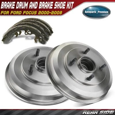 Par de tambor de freno trasero y zapata de freno para Ford Focus 2000-2008 no incluye modelo SVT Foto 1 de 4