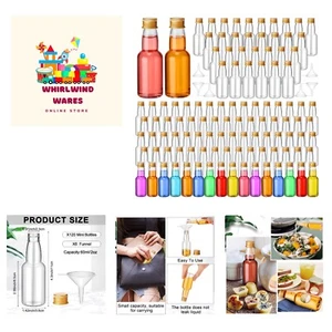 Airtight Miniature Liquor Bottles Set - 120 Gold Bottles with 6 Pouring Funnels - Picture 1 of 8