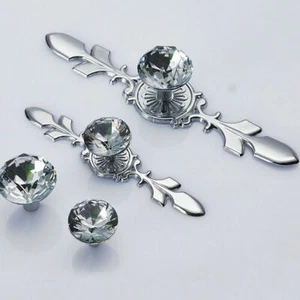 Pomello per mobili con strass maniglie per mobili maniglia per armadio maniglia per cassetto maniglie da cucina argento - Foto 1 di 5