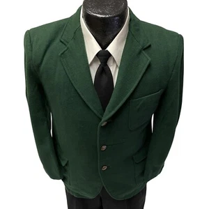 Vtg 50's Brent GREEN Golf Sport Coat 3 Btn Jacket ROCKABILLY Wool Blazer 36 S - Picture 1 of 9