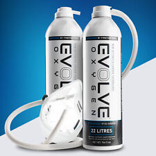 Evolve Oxygen Cans - 44 Litres - 2 Pack (22 Litre) Canister - Mask and Tubing