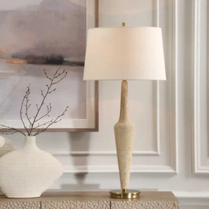 JULIET FAUX TRAVERTINE ACCENT TABLE LAMP UTTERMOST 30385 - Picture 1 of 5
