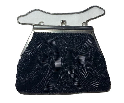 The Fine Arts Bag New York Beaded Change Purse SZ S Black  Foto 1 de 4
