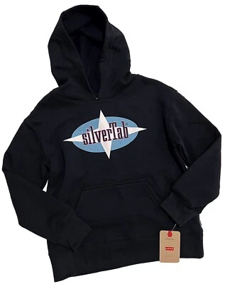 Sudadera con capucha Levi’s para niños talla S con lengüeta plateada negra de 8 a 10 años Foto 1 de 2
