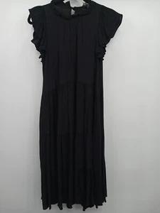 Pinch Womens Dress Size S Small Black Midi Tiered Butterfly Sleeve NWT - Picture 1 of 8