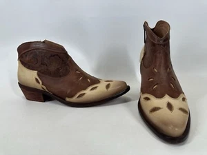 Vera Cruz leather boots booties cut out tooled two tone women’s size 41 Sundance - Picture 1 of 9