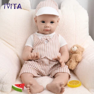 21inch Big Baby Blue Eyes Boy Doll Full Body Silicone Reborn Baby Doll Prematur - Picture 1 of 12