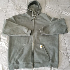 Carhartt Hoodie Sweatshirt - Men's 2XLT Loose Fit Gray Heavyweight Full Zip - Picture 1 of 18