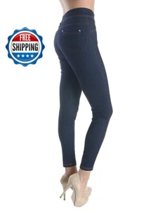 Jeans Jeggings Schlankmacher Denim Look Leggings mit Taschen Skinny Sexy Mode Hose - Bild 1 von 8