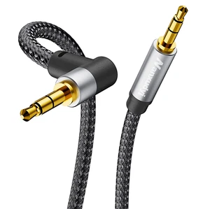 90 Degree 3.5Mm Stereo Audio Cable 15Ft, Right Angle Aux 3.5Mm Male to Male Cabl - Picture 1 of 12