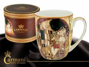 Carmani Painters "The Kiss" Tea Cup, Famous Gustav Klimt Porcelain Collection - Picture 1 of 1