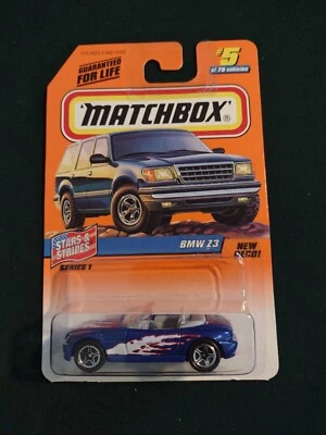 BMW Z3 1998 #5 Blue Stars & Stripes Series 1 Matchbox ¡Nueva decoración! 33805 Mattel  Foto 1 de 4