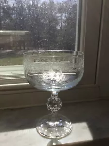 Böhmische Kristall Gläser geätzt Kaskade Dessert Champagner Kugel Stiel 6 verfügbar - Bild 1 von 3