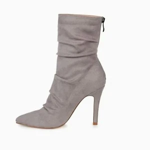 New Journee Markie Gray Suede Slouch Stiletto Heel Boots Sz 10 - Picture 1 of 10