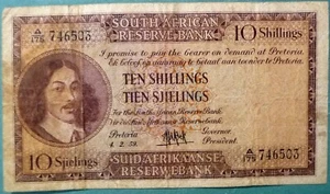 SOUTH AFRICA 10 SHILLINGS NOTE , P90, ISSUED 04.02. 1959 - Picture 1 of 2