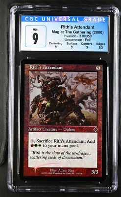 RITH'S ATTENDANT Invasion Foil U CGC 9 Q+ MTG [Nostalgium] - Image 1 of 2