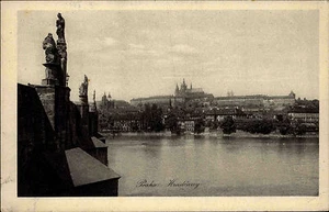 Prag Praha Tschechien Postkarte ~1930 Blick über die Moldau auf den Hradschin - Bild 1 von 2