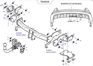 Barra de remolque automotriz desmontable vertical Towtrust para SUV Kia Sorento 2012 a 2015 - Imagen 1 de 8
