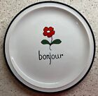 Talerz obiadowy Bonjour z czerwonym kwiatem domena 1980