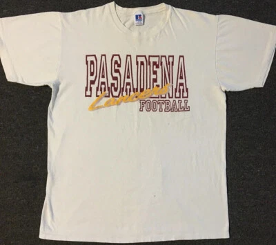 Vtg 90s Russell Pasadena Football Faded Shirt M Single Stitch School PE Grunge - Image 1 of 4