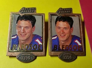 DE COLECCIÓN x2 DREW BLEDSOE PIN BOTÓN TRASERO NUEVO INGLAND PATROITS 1994 PAQUETE DE ACCIÓN - Imagen 1 de 1