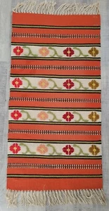 RARE!! Vintage  Hand Woven Torontali 100% Wool Rug Tapestry NEW 25"x54"  Florals - Bild 1 von 4