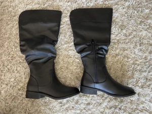Tall Boots, Extended Calf, 8W, Black, New - Picture 1 of 5