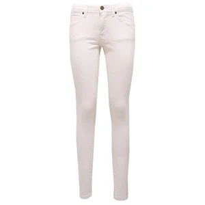 4136Z pantalone donna BURBERRY BRIT SKINNY LOW-RISE white denim jeans woman - Picture 1 of 4