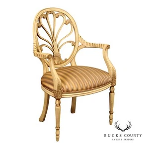 Hickory Chair Italian Provincial Style Cream-Painted Armchair - Picture 1 of 12