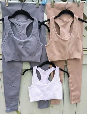 LOT Workout Outfits•2 Leggings & 3 Crop Top•SMALL•Compression•Yoga•Gym•Excellent - Image 1 of 4