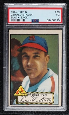 1952 Topps Gerry Staley Jerry Staley (Black Back) #79 PSA 3 - Image 1 of 3