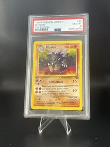 PSA 8 Ryhorn #45 1st Edition 1999 Jungle Vintage Pokémon TCG WotC - Picture 1 of 2