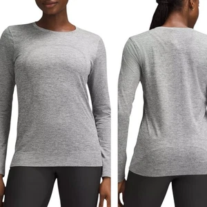 Camisa deportiva Lululemon Swiftly Relaxed manga larga para mujer talla 10 gris espacial - Imagen 1 de 7