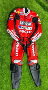 Rote handgefertigte Ducati Motorrad Rennkombi Rindsleder Motorrad Reitanzug - Bild 1 von 5