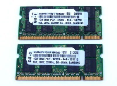 2 - Samsung 1GB 2Rx8 PC2-5300S-555-12-E3 M470T2953EZ3-CE6 Laptop Ram Memory - Image 1 of 2