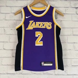 Nike Jersey Kids Small Los Angeles LA Lakers NBA Lonzo Ball #2 Purple Dri-Fit - Picture 1 of 13