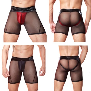 Mens Shorts Sexy Briefs Exotic Underwear Brief Bikini Thong Mesh Panties Party - Picture 1 of 27