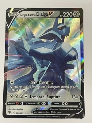 Pokémon TGC Origin Forme Dialga V 113/189 Swsh10: Astral Radiance Holo - Image 1 of 2