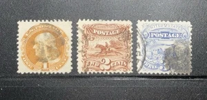 US Briefmarken #112-114 gebrauchte G-GRILLs (1) mit leichtem Stempel, andere gut zentrierte CV $ 225+ - Bild 1 von 2