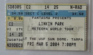 Linkin Park Konzert Tour Ticket Stub USF Sundome, Tampa (19) - Bild 1 von 2