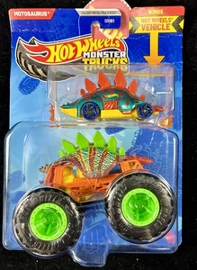 Hot Wheels - Monster Trucks Motosaurus y Motosaurus Stegosaurus Dinosaurio Coche - Imagen 1 de 11