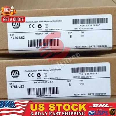 Allen Bradley 1756-L62 ControlLogix Logix5562 Processor 4MB FW 1.10 NEW - Image 1 of 4