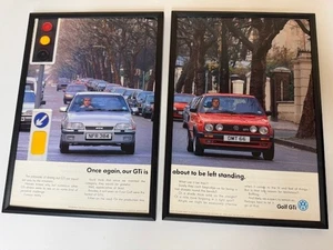 FRAMED Original 1980's MK2 VW Golf GTi 8v 16v Magazine Advert Poster Retro 80's - Picture 1 of 36