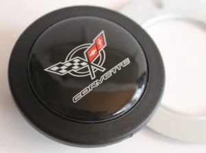 Horn Button fits For Corvette Badge Fits MOMO Sparco Raid Nardi Steering Wheel - Picture 1 of 5